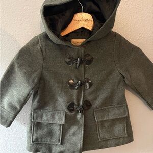 Classic Kids Hooded Toggle Coat - Green